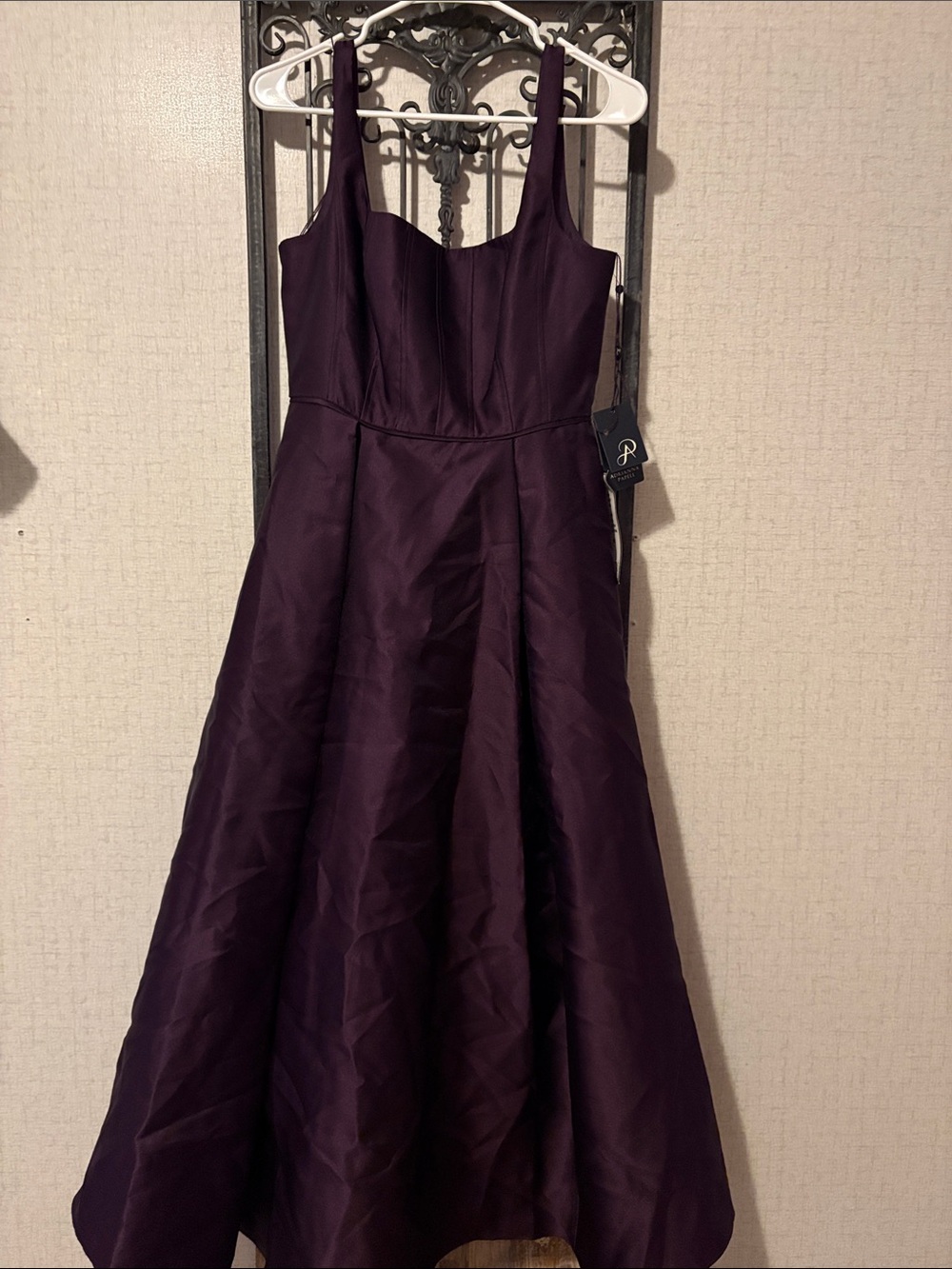 Adrianna Papell Plum Midi Fit-and-Flare Dress